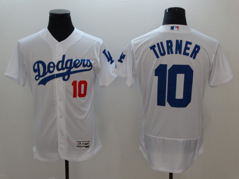 Men Los Angeles Dodgers #10 Turner White MLB Jerseys->los angeles dodgers->MLB Jersey